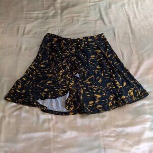 Asos 6 Skirt Black Gold Flounce Ruffle Short Edgy Romantic Whimsigoth Sexy Summe